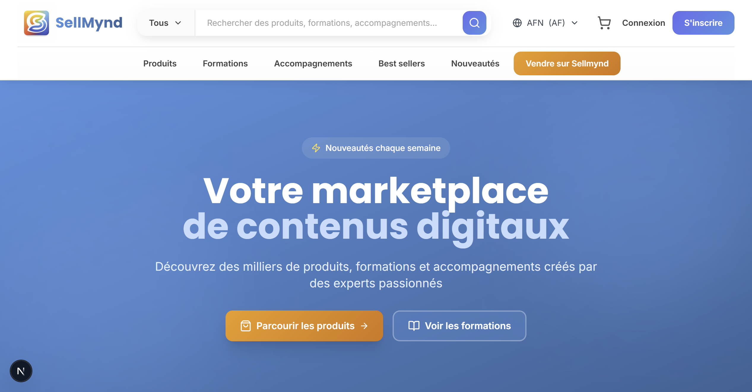 Aperçu de la marketplace SellMynd